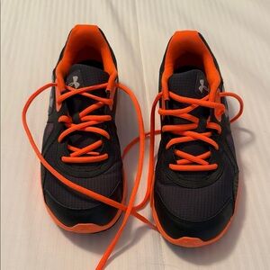 Under Armour Black and Bright Orange Athletic Shoes